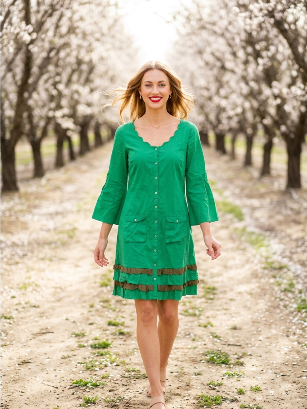 Olive Branch Woman’s Boho‎ Cotton Dress Size Medium